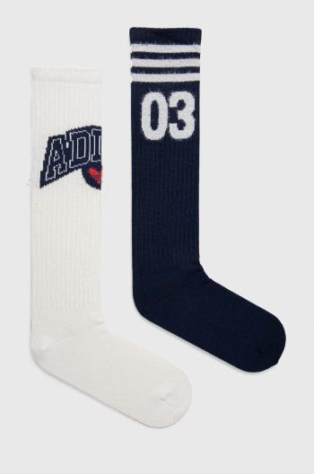 Ponožky adidas Originals 2-pack dámské, tmavomodrá barva, IT7393