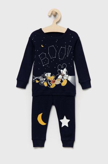 Dětské bavlněné pyžamo GAP tmavomodrá barva, s potiskem