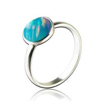 NUBIS® Stříbrný prsten s opálem - velikost 56 - NBP95-OP02-56
