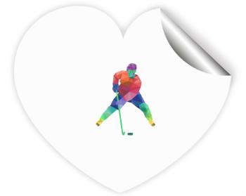 Samolepky srdce - 5 kusů Hokej