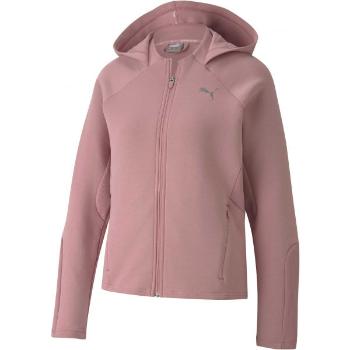 Puma EVOSTRIP FULL ZIP-HOODIE Dámská mikina, růžová, velikost S