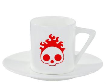 Espresso hrnek s podšálkem 100ml Burning skull