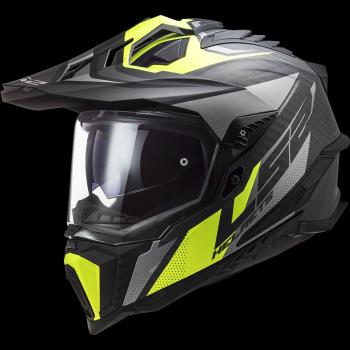 Enduro helma LS2 MX701 Explorer C Focus  Matt Titanium H-V Yellow