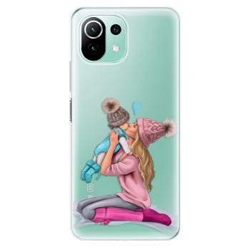 Odolné silikonové pouzdro iSaprio - Kissing Mom - Blond and Boy - Xiaomi Mi 11 Lite