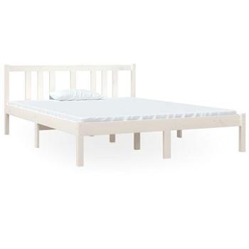 Rám postele bílý masivní dřevo 140 × 190 cm, 814865 (814865)