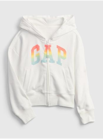 Bílá holčičí dětská mikina GAP Logo hoodie