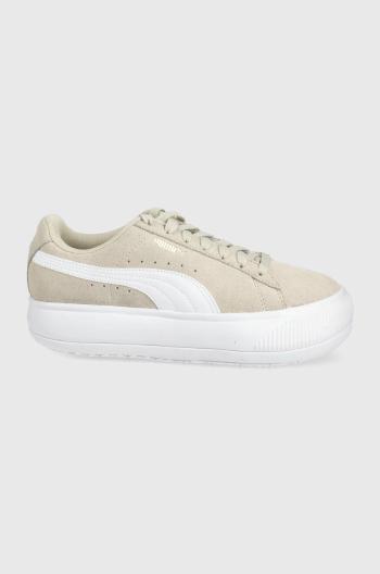 Boty Puma Suede Mayu 380686 žlutá barva, na plochém podpatku