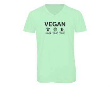 Pánské triko s výstřihem do V Vegan for the