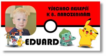 Narozeninový banner s fotkou - Pokemon Rozměr banner: 130 x 65 cm