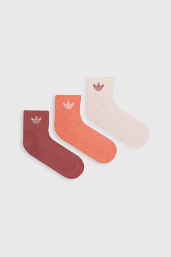 Ponožky adidas Originals 3-pack růžová barva, IW9270