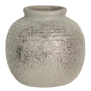 Šedivá váza Kelly s patinou a odřeninami - Ø 8*8 cm 6CE1219