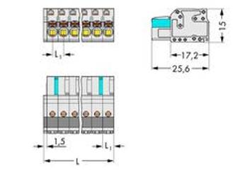 Zásuvkový konektor na kabel WAGO 2721-102/026-000, 25.60 mm, pólů 2, rozteč 5 mm, 100 ks