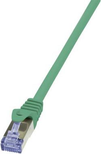 Síťový kabel RJ45 LogiLink CQ5025S, CAT 6A, S/FTP, 0.50 m, zelená