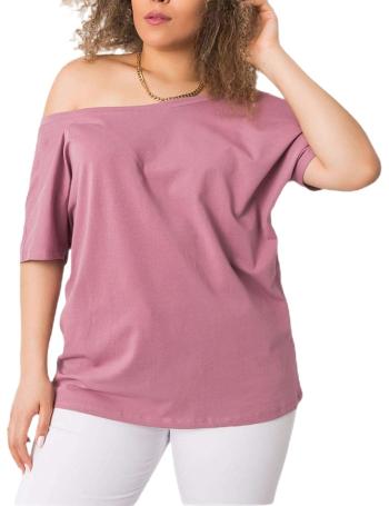 Růžové dámské tričko s výstřihem vel. 2XL