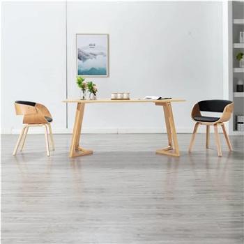 Jídelní židle 2 ks černé ohýbané dřevo a umělá kůže (278865)