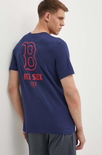 Bavlněné tričko Nike Boston Red Sox tmavomodrá barva, s potiskem