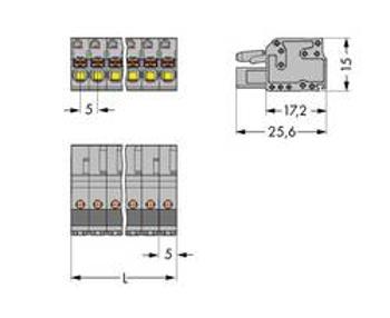 Zásuvkový konektor na kabel WAGO 2231-118/102-000, 90.00 mm, pólů 18, rozteč 5 mm, 25 ks