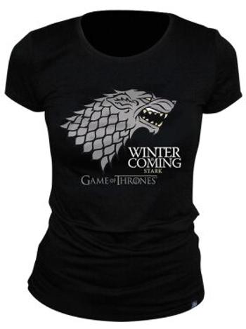 Tričko Game of Thrones - "Winter is coming" dámské, černé XL