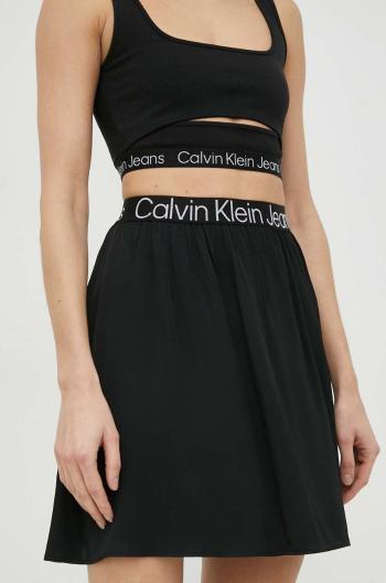 Sukně Calvin Klein Jeans černá barva, mini, áčková
