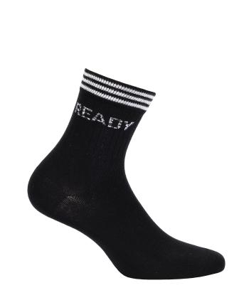 Dívčí ponožky s nápisem WOLA READY černé Velikost: 39-41