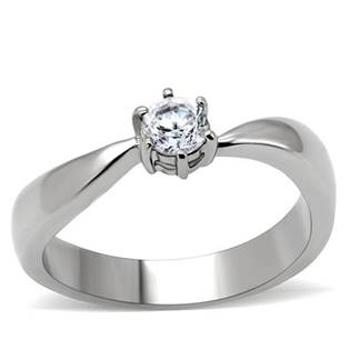 Šperky4U Ocelový prsten se zirkonem - velikost 50 - AL-0022-50