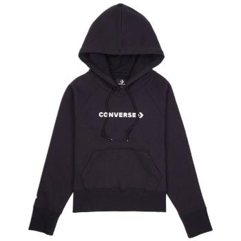 Converse STRIP WORDMARK FLEECE HOODIE Dámská mikina, černá, velikost S