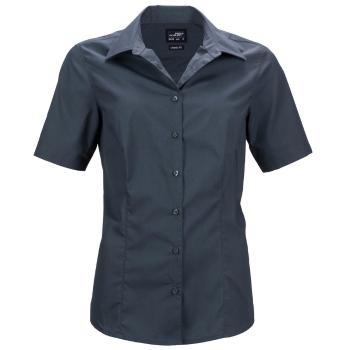 James & Nicholson Dámská košile s krátkým rukávem JN643 - Tmavě šedá | XS