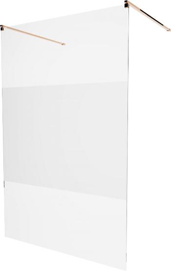 MEXEN/S KIOTO samostatně stojící sprchová zástěna 120 x 200 cm, transparent/matné sklo 8 mm, růžové zlato 800-120-002-60-35