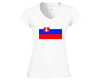 Dámské tričko V-výstřih Slovensko