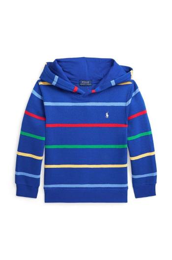 Dětská mikina Polo Ralph Lauren tmavomodrá barva, s kapucí, vzorovaná