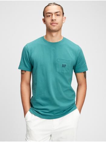 Modré pánské tričko GAP Logo pocket t-shirt