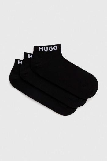 Ponožky HUGO 3-pack pánské, černá barva, 50516405