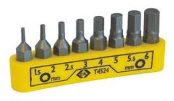 Sada bitů Sada bitů, 8dílná, šestihran: 1,5 / 2 / 2,5 / 3 / 4, 5 / 5,5 / 6 mm C.K. T4524 25 mm, Ocel S2 , legováno, 8dílná T4524