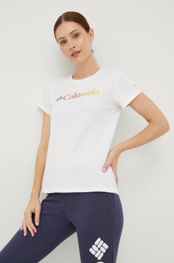 Sportovní tričko Columbia Sun Trek bílá barva