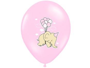 PartyDeco Balónek pastelový růžový sloník
