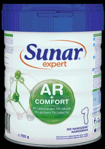 Sunar Sunar Expert AR+Comfort 1 počáteční kojenecké mléko při ublinkávání, zácpě a kolikách 700g