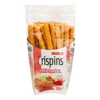 Tyčinka teffová s chilli Crispins bezlepková 50 g BIO EXTRUDO