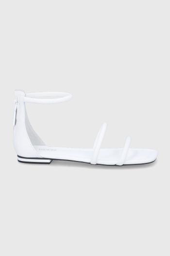 Kožené sandály Guess Sabelle dámské, bílá barva