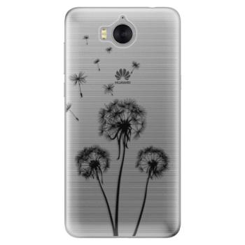 Odolné silikonové pouzdro iSaprio - Three Dandelions - black - Huawei Y5 2017 / Y6 2017