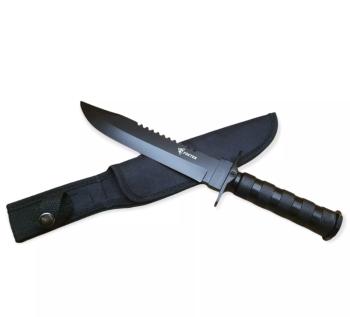 Taktický nůž MILITARY FINKA SURVIVAL 35 cm černý/stříbrný, Černá