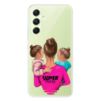 Odolné silikonové pouzdro iSaprio - Super Mama - Two Girls - Samsung Galaxy A54 5G