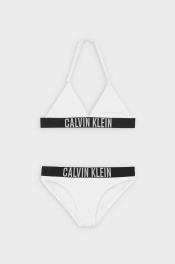 Dvoudílné dětské plavky Calvin Klein Jeans bílá barva