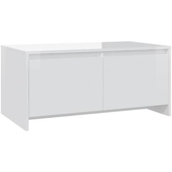 SHUMEE Konferenční stolek bílý vysoký lesk 90 × 50 × 41,5 cm dřevotříska, 809824 (809824)