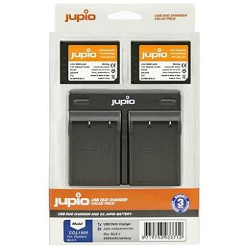 Jupio set 2x Battery BLX-1 2280mAh + USB Dual Charger pro OM system (COL1005)