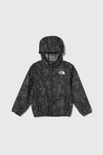 Dětská bunda The North Face NEVER STOP HOODED WINDWALL JACKET šedá barva