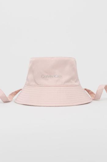 Oboustranný klobouk Calvin Klein růžová barva