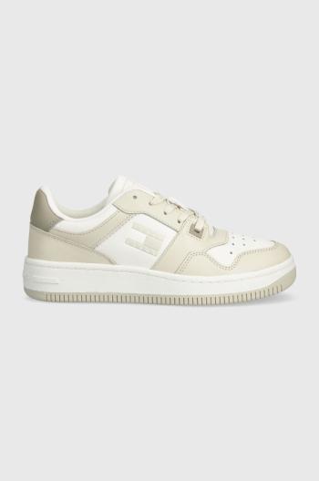 Sneakers boty Tommy Jeans TJW RETRO BASKET TONAL LOGO béžová barva, EN0EN02483