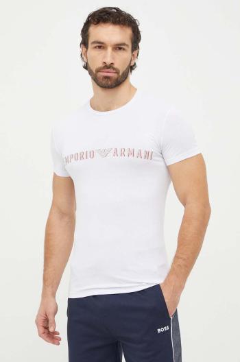 Tričko Emporio Armani Underwear bílá barva, s potiskem, 111035 4R516