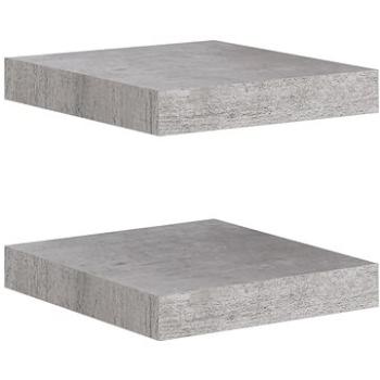Shumee plovoucí nástěnné 2 ks betonově šedé 23×23,5×3,8 cm MDF, 326589 (326589)