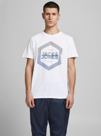 Bílé tričko s potiskem Jack & Jones Delight